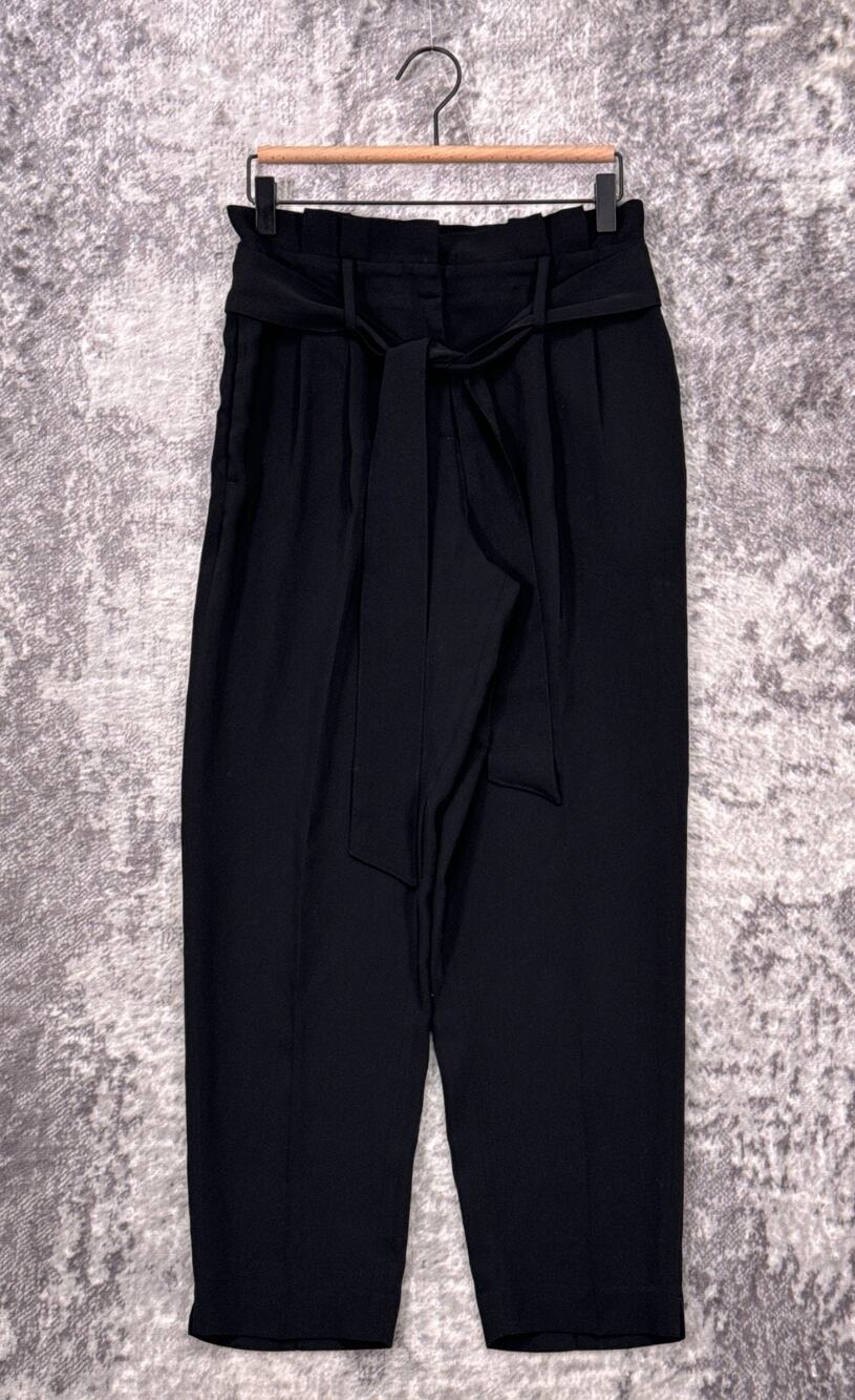Boden Pants 4 Womens Black High Rise Belted Tapered Leg Trouser